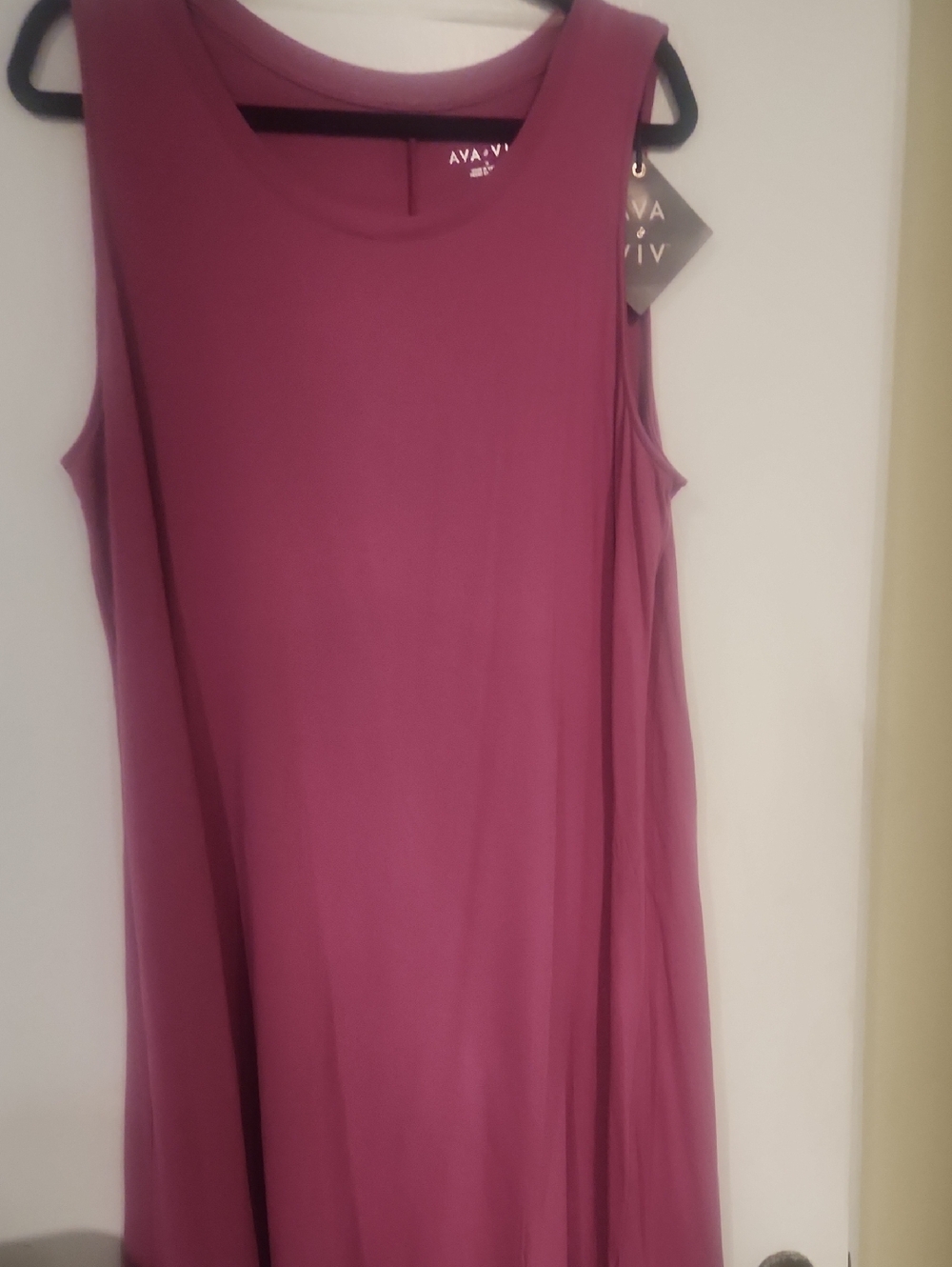 Ava & Viv Sleeveless Swing Dress - Deep Raspberry